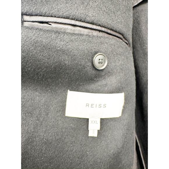 Reiss Gable Black Wool Blend Single Breasted Epsom Overcoat Size XXL - Picture 7 of 11